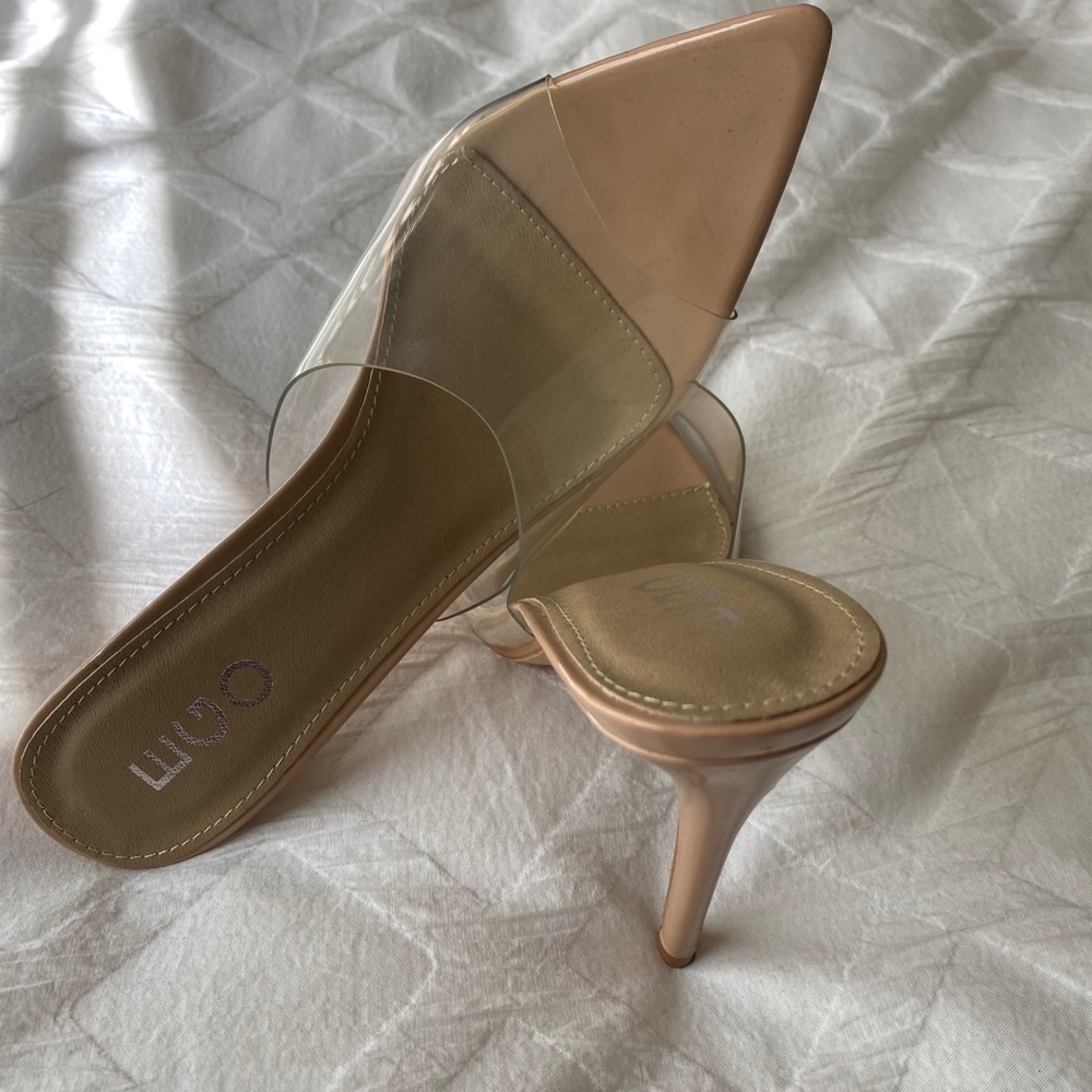EGO CLEAR POINTY TOE SLIP ON HEEL